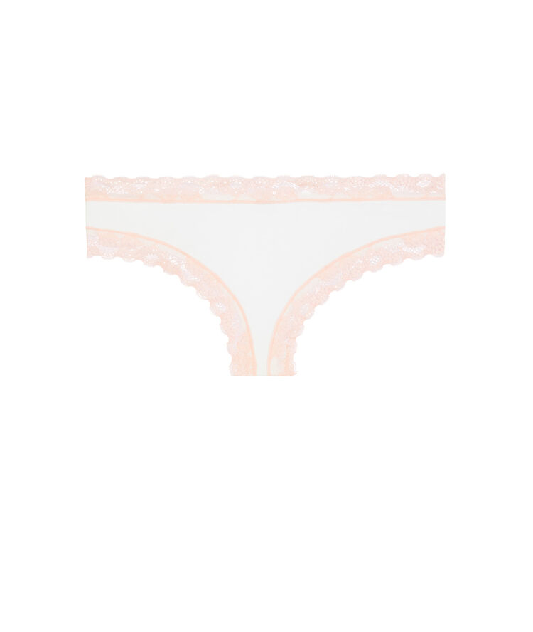 Cotton shorty with lace detail - white white.