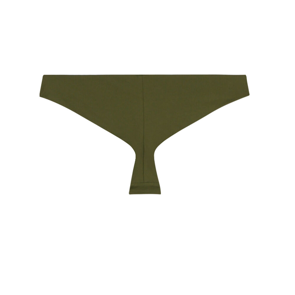 Plain tanga bikini bottoms - khaki green.