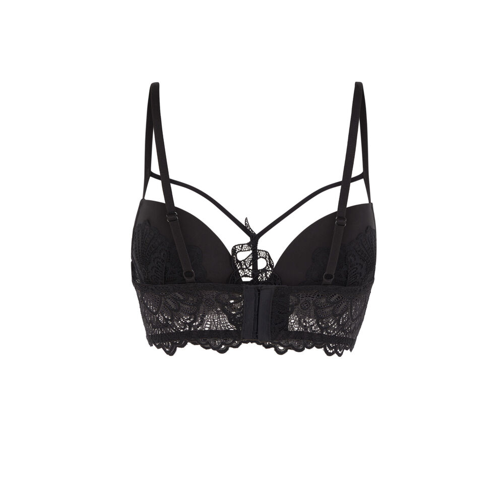 Snakeskin tattoo push-up bra - black black.