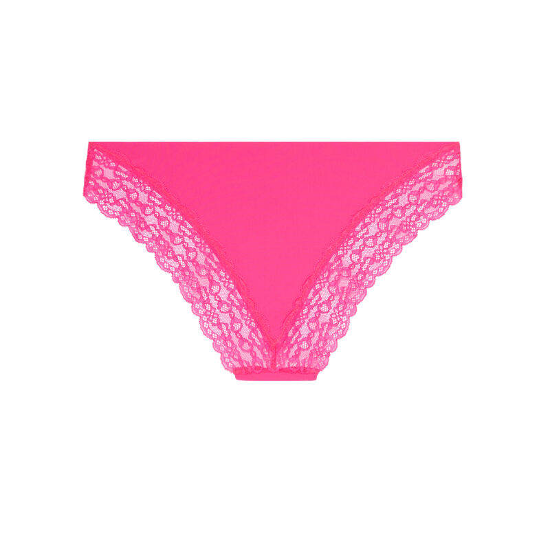microfibre and lace briefs - pink microfibre and lace briefs - pink;