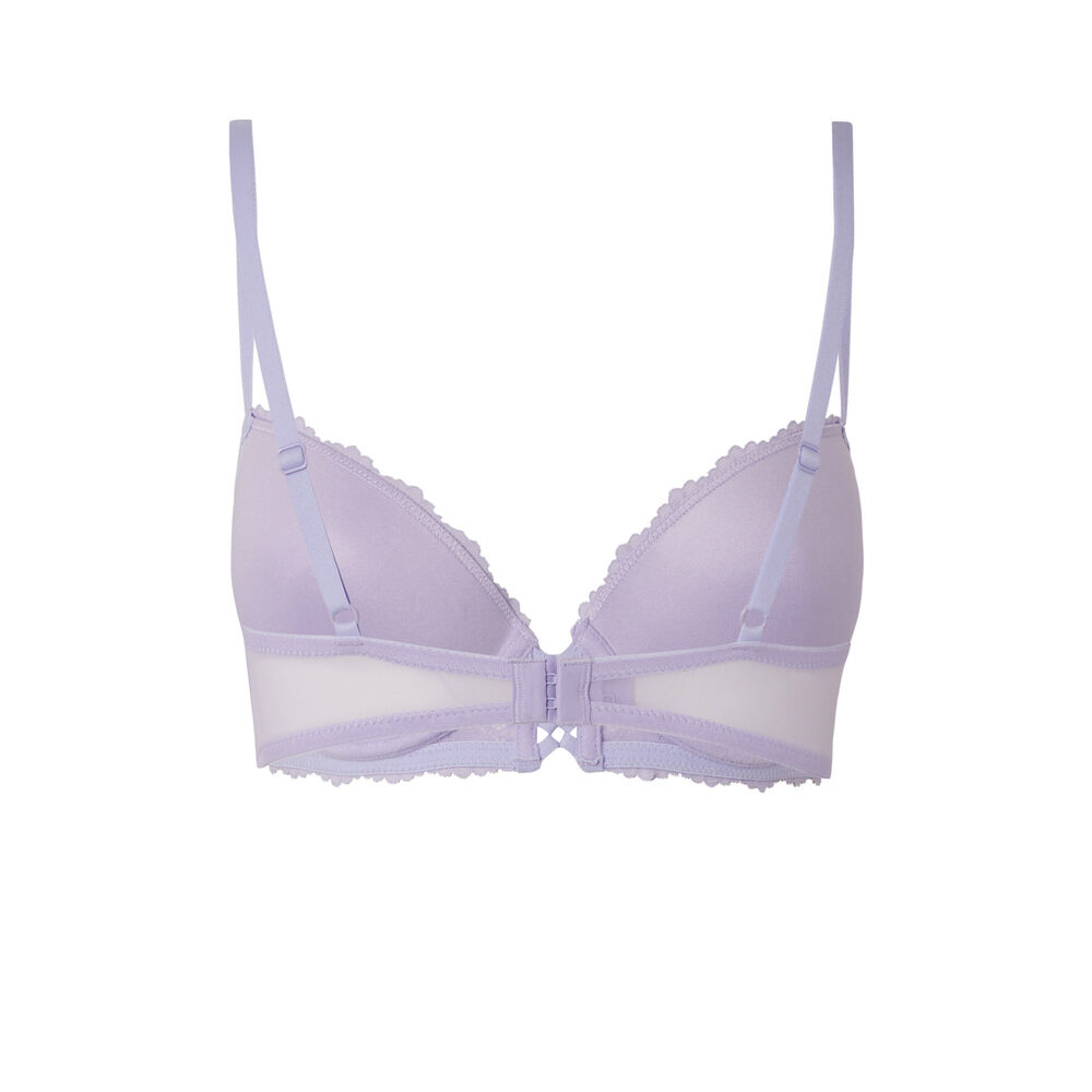 Floral lace push-up bra - lilac purple.