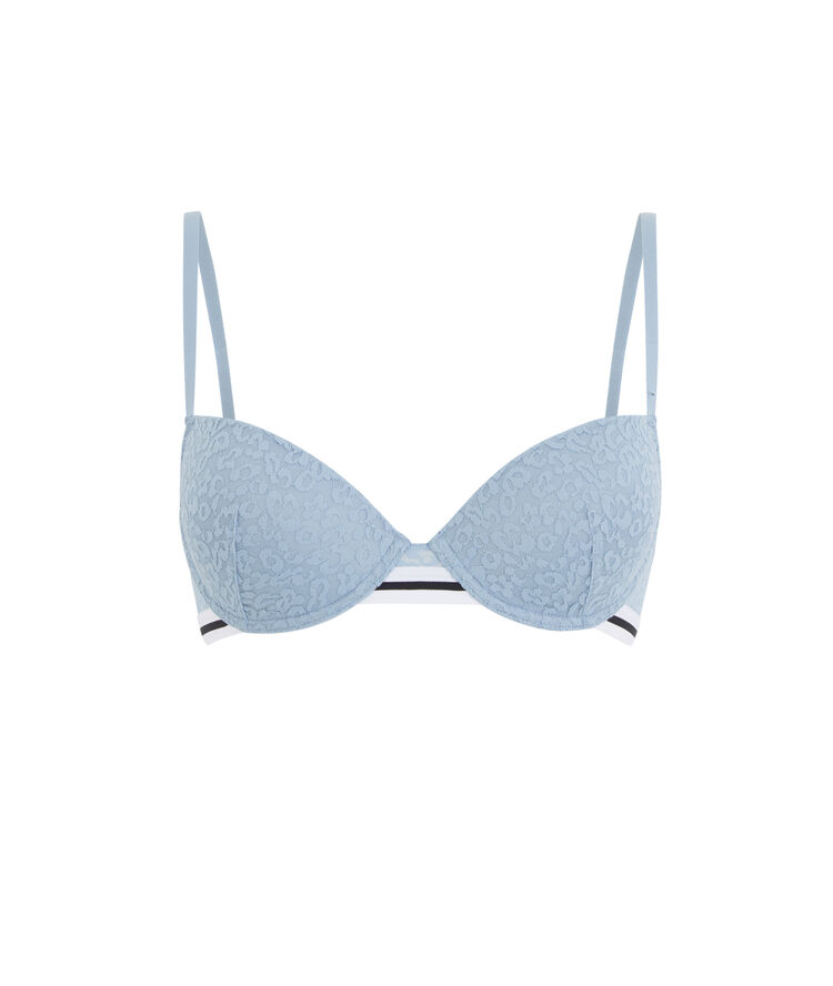 Leopiz navy blue padded bra blue.