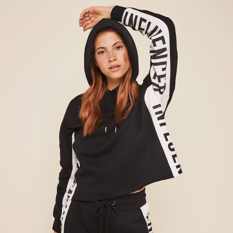 Bluza z kapturem z paskami na bokach hellovibiz Bluza z kapturem z paskami na bokach hellovibiz;