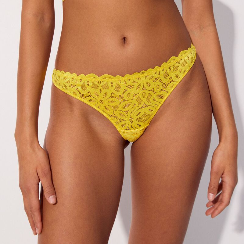 floral lace tanga brief;