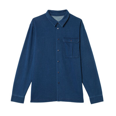 denim shirt with pockets - blue;