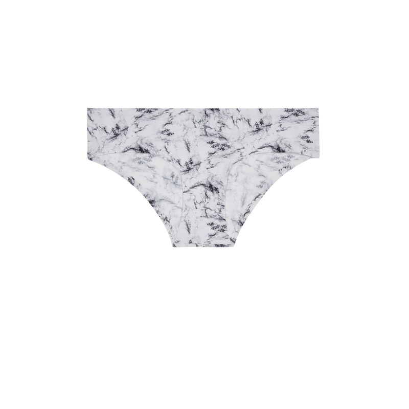 Printed marbled microfleece hipsters - white Printed marbled microfleece hipsters - white ;