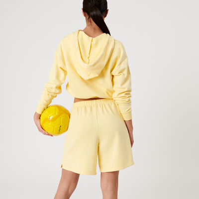 cropped hooded jacket - pale yellow;
