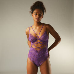 non-wired open lace bodysuit;
