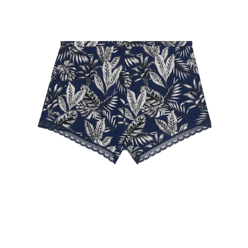 Leaf print shorts - blue blue.