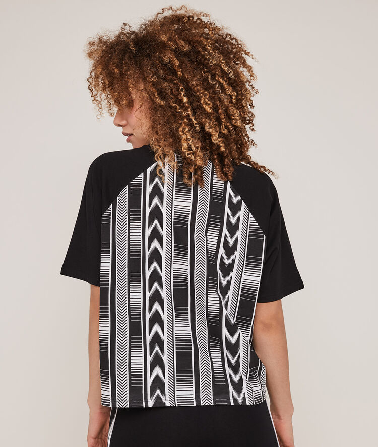 Noideaiz printed short-sleeved top black.