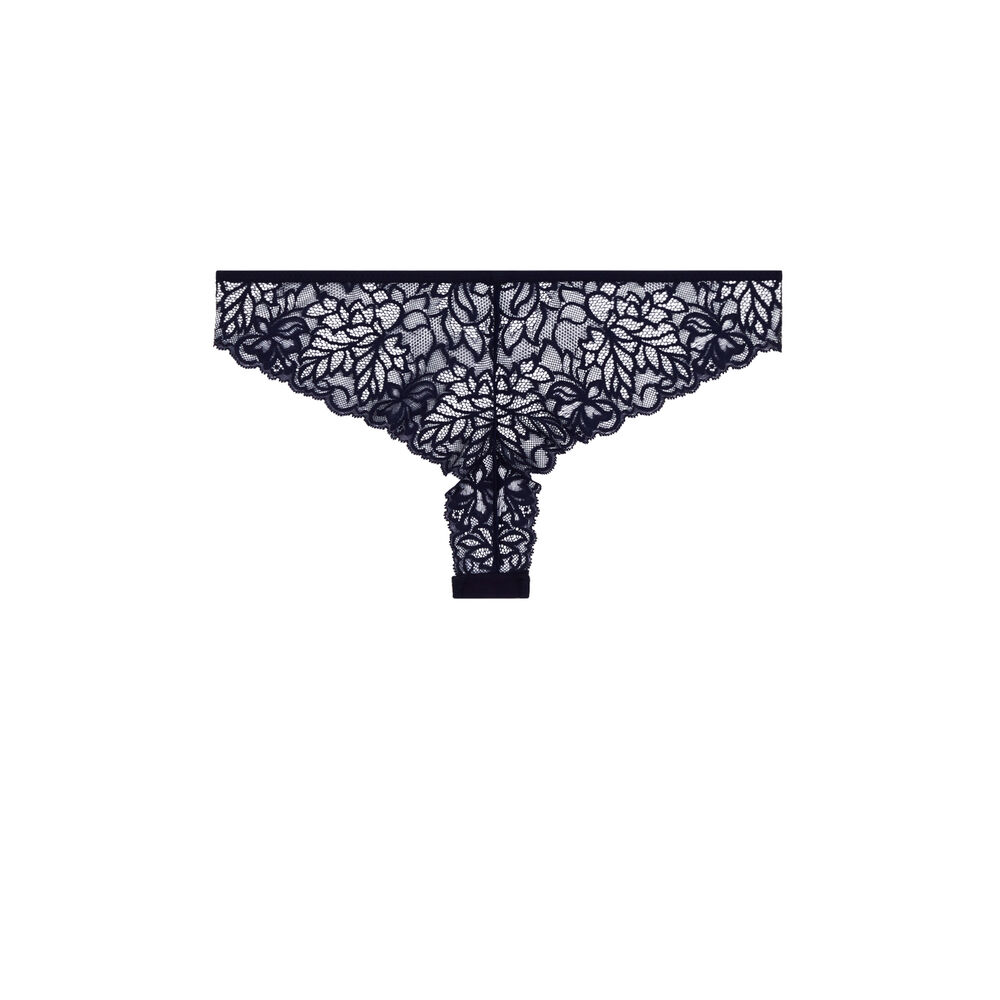 Lace tanga briefs - navy blue blue.