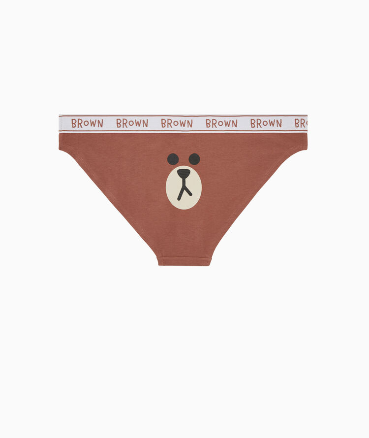 Bear print cotton briefs - brown brown.