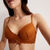 padded floral lace bra with bow detail - brown;
