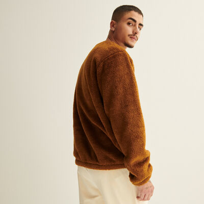 chewbacca print sweatshirt - brown;