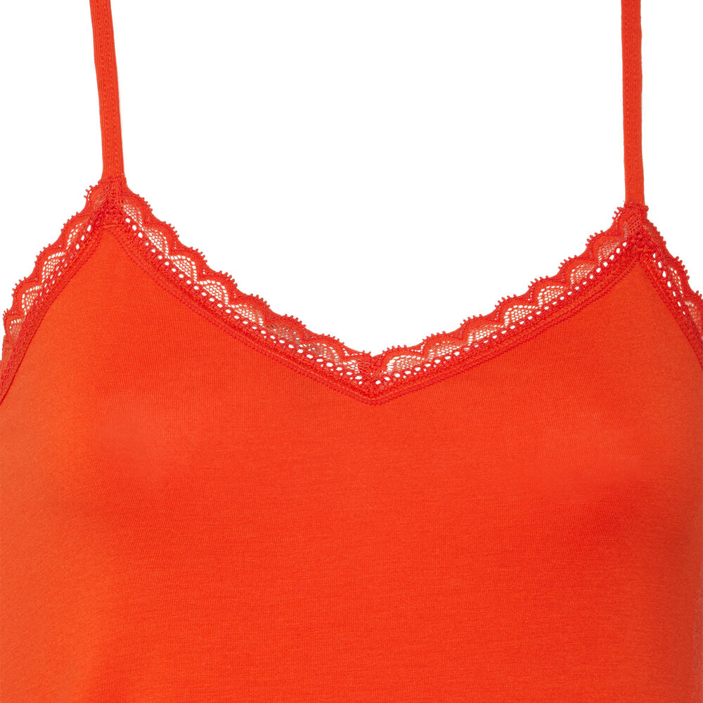 Jersey top with spaghetti straps - red red.