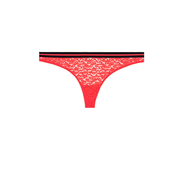 Secretiz leopiz fluorescent coral thong pink.