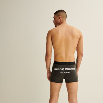 boxers with "modèle de perfection" slogan - dark grey;