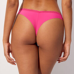 plain tanga in microfibre and lace ;
