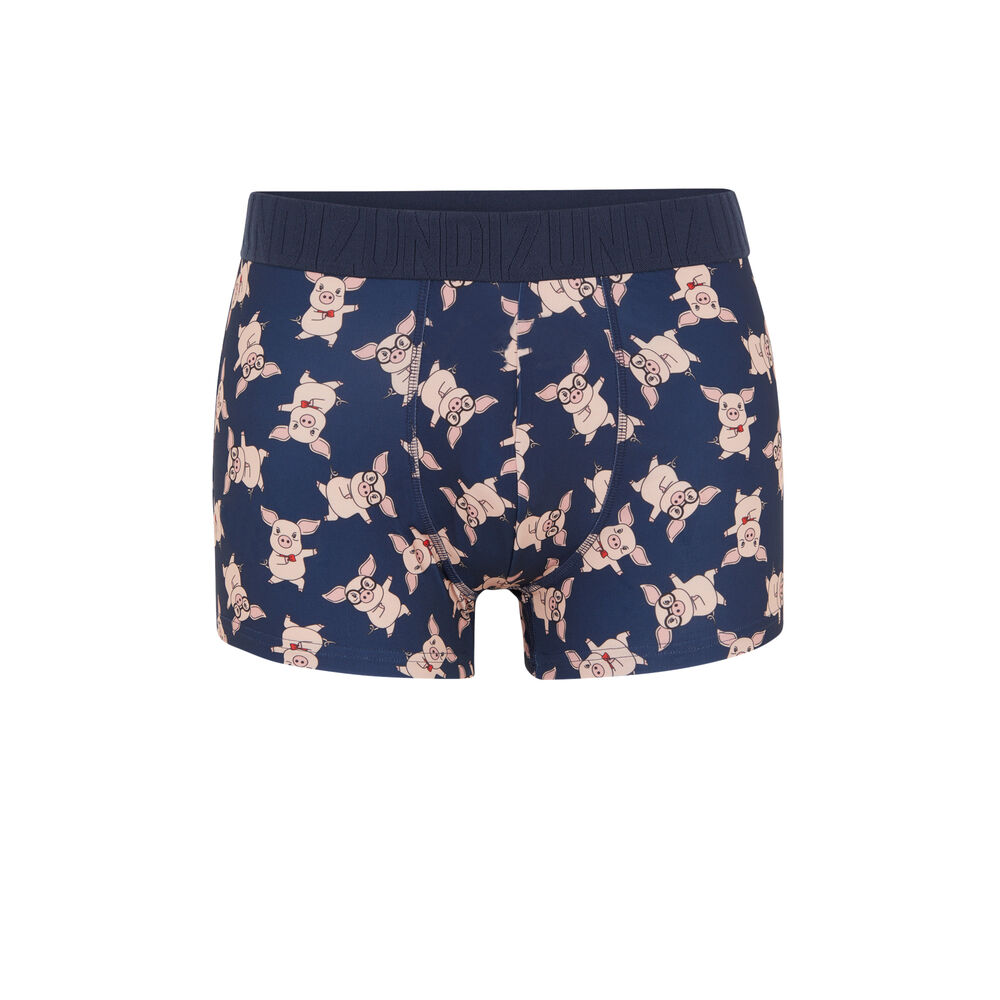 Piggiz microfibre boxers with print blue.