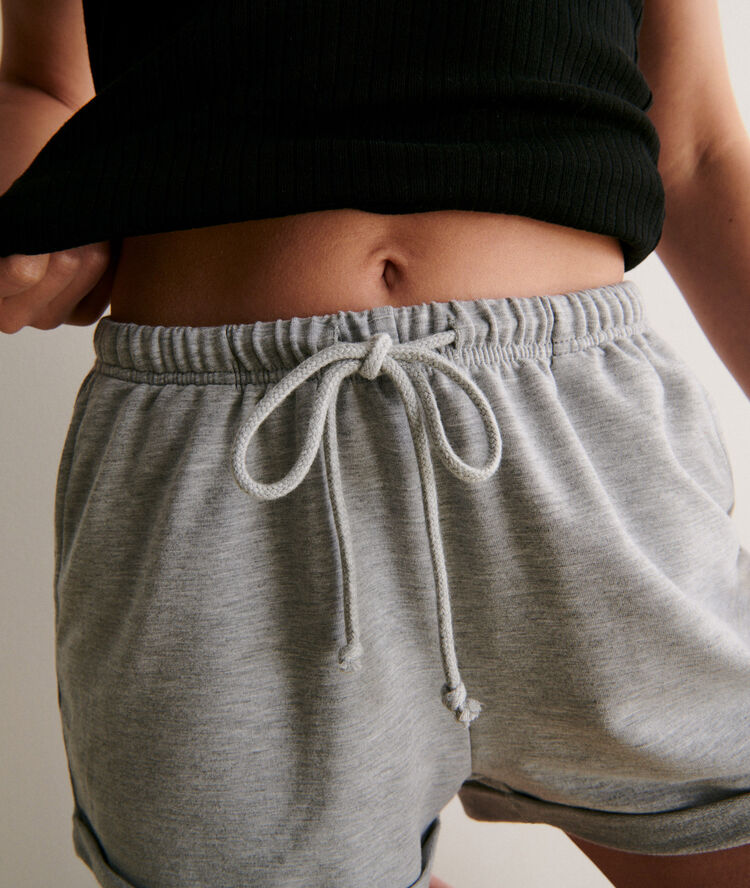 Plain fleece shorts - grey grey.