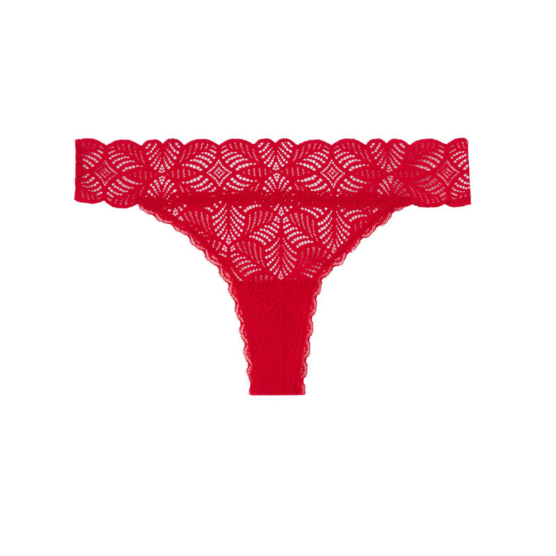 String Tout En Dentelle Rouge Rouge Undiz