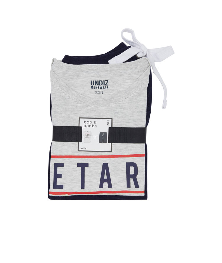 Fletardiz slogan pyjama set light grey.