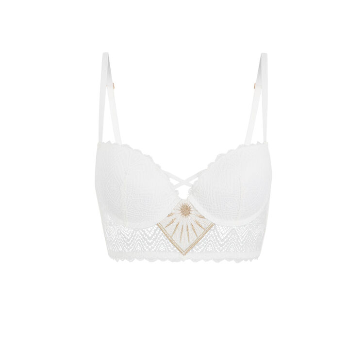 Horoscopiz off-white push-up bustier bra white.
