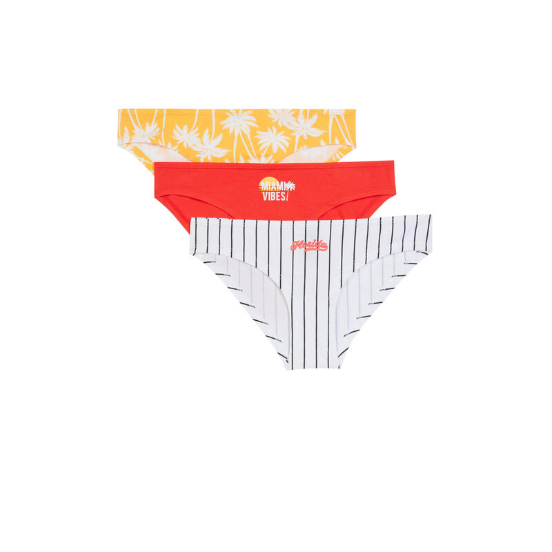 Pack of 3 pairs of summer vibes knickers - white Pack of 3 pairs of summer vibes knickers - white;