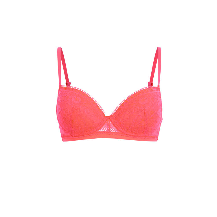 Revoltiz fluorescent coral padded bra pink.