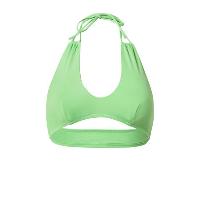plain bralette bikini top - green;