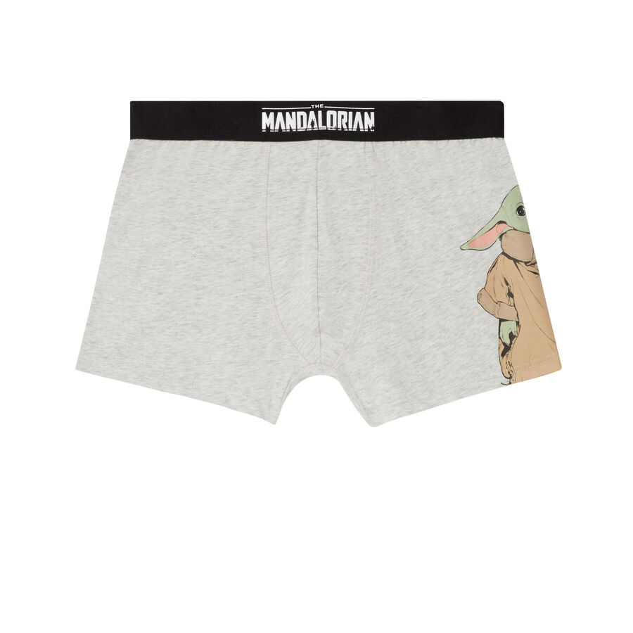 baby yoda printed boxers - grey;