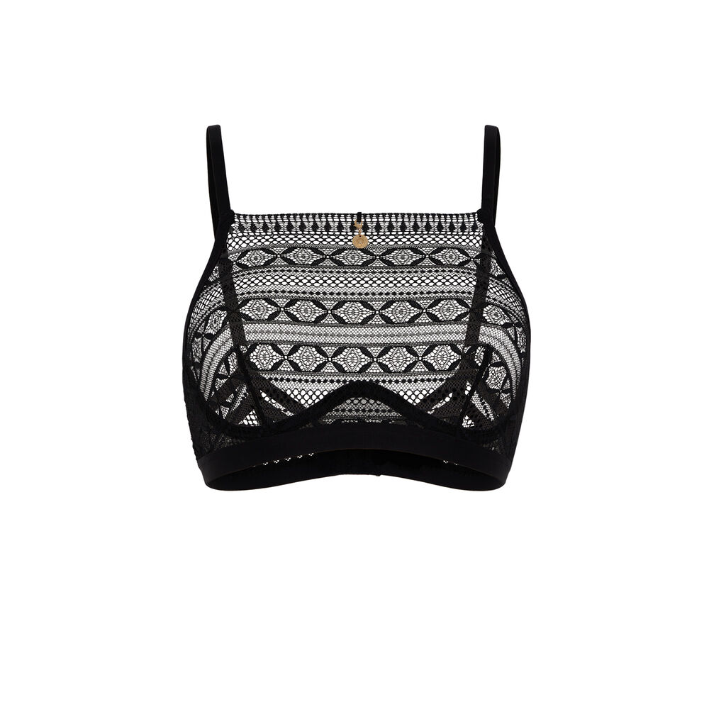 Lace bralette - black black.