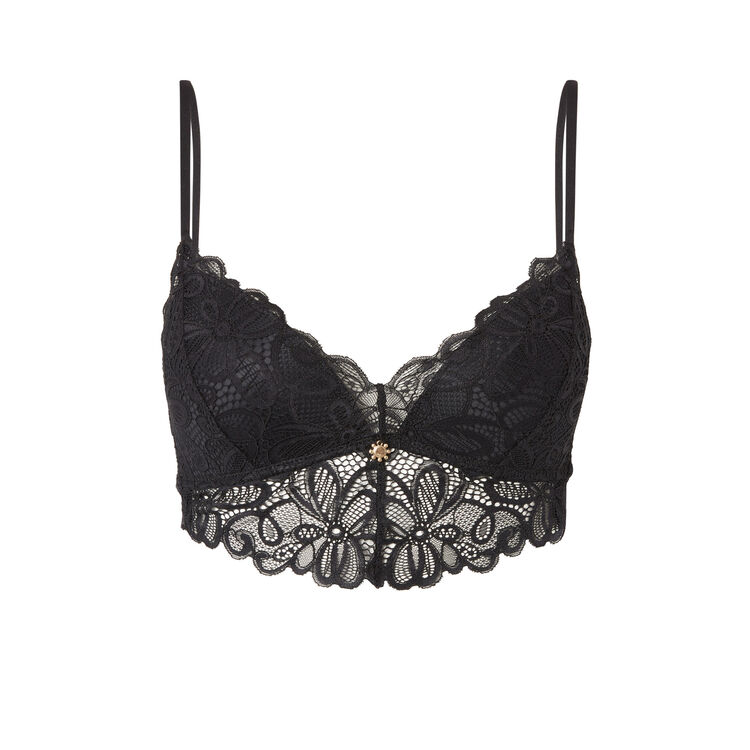 Pampiz triangle bra with lace cups black.