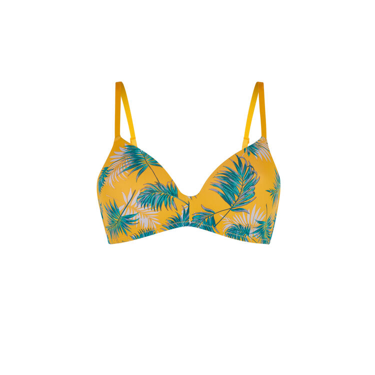 Soutien-gorge ampli imprimé micro palmiz yellow.