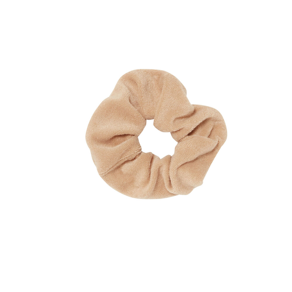 Velvet and sponge scrunchie x romy - beige beige.