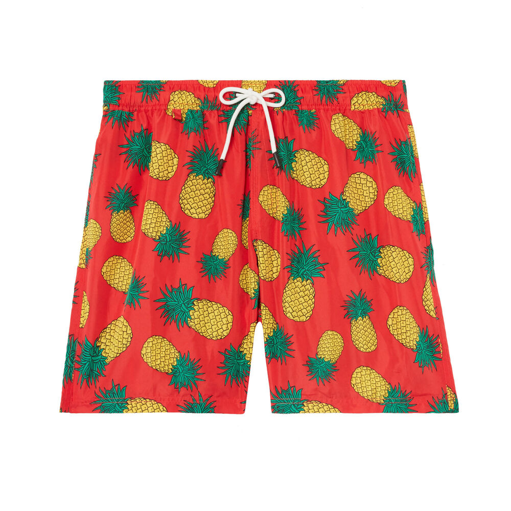 Pineapple print swim shorts - red red.