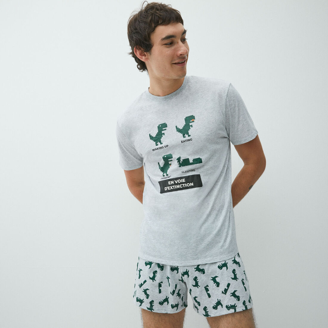 dinosaur t-shirt and boxer shorts set;