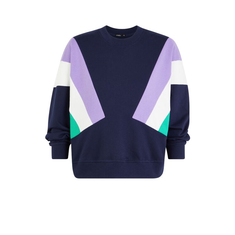 Triblockiz round neck sweatshirt with coloured bands Triblockiz round neck sweatshirt with coloured bands;