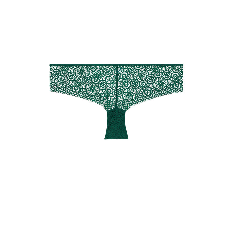 Shorty en dentelle détail bijou ethnobiz vert.
