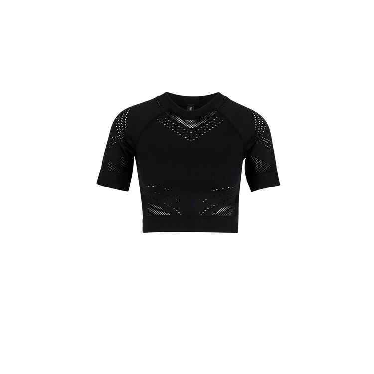 Crop top sportowy bez szwów herosportiz czarny.