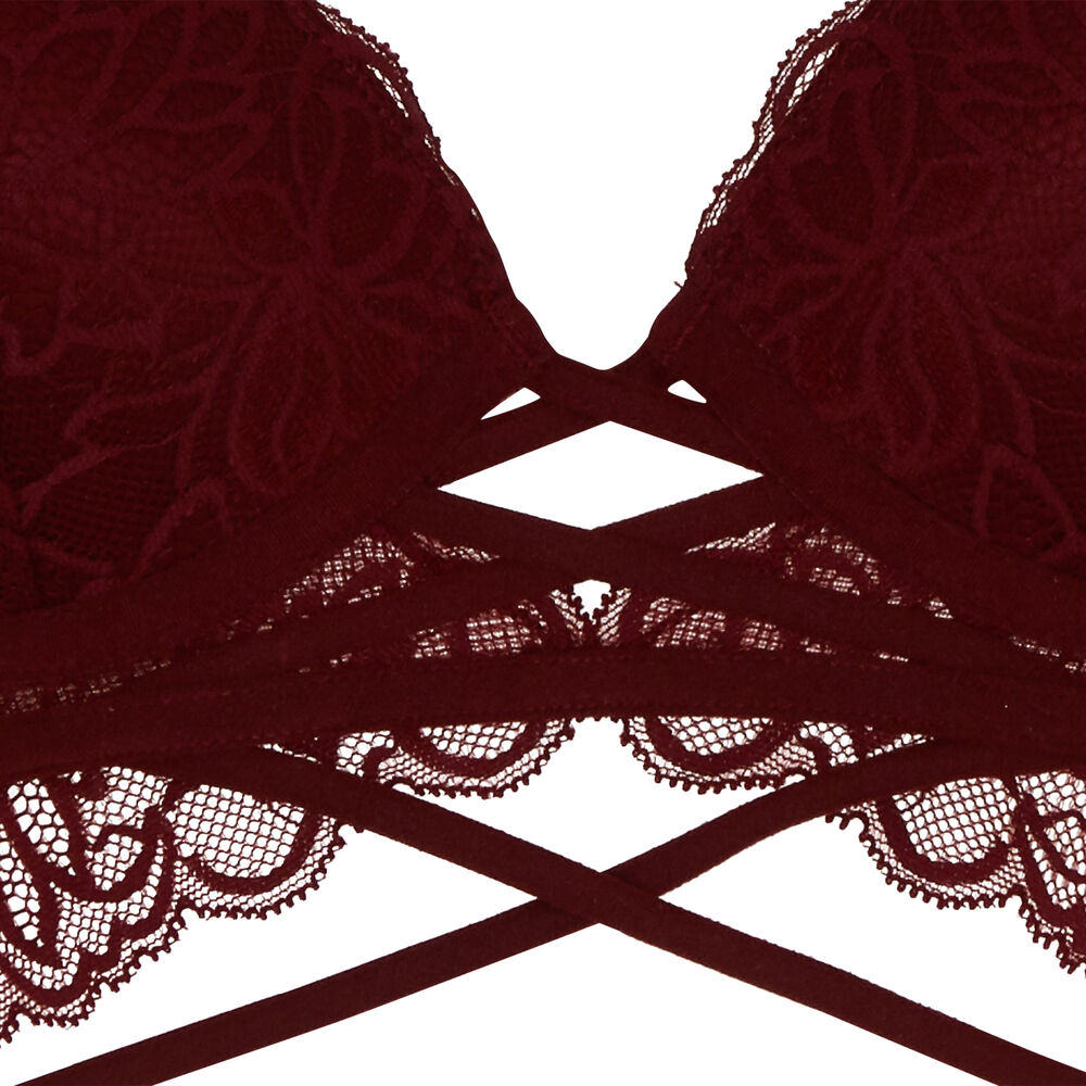 Lace push-up bra - burgundy burgundy.