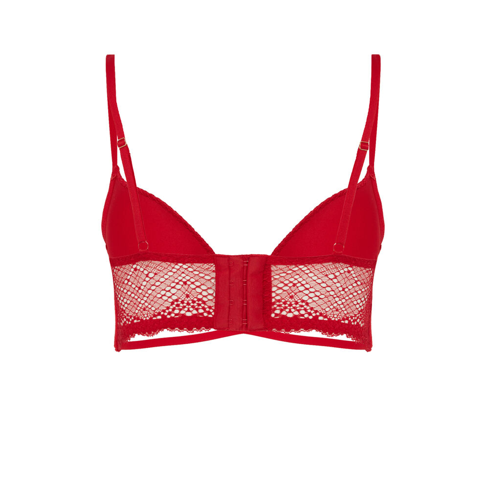 Lace and lacing ultra push-up bra - red red.
