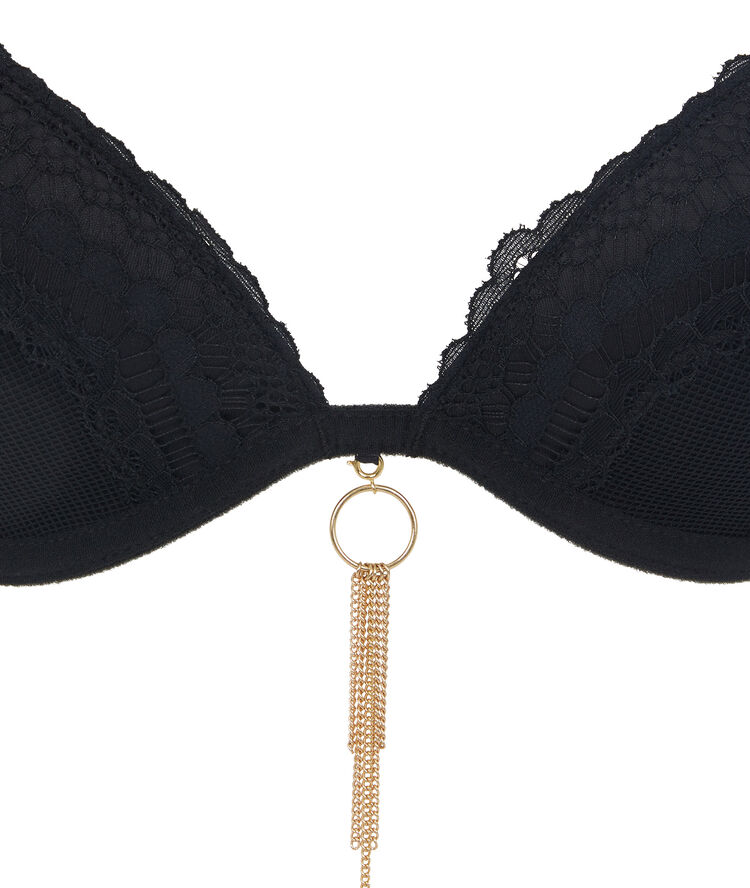 Superstariz jewel detail push-up bra black.