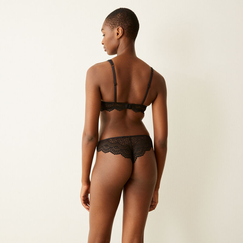 Lace tanga briefs - black Lace tanga briefs - black;