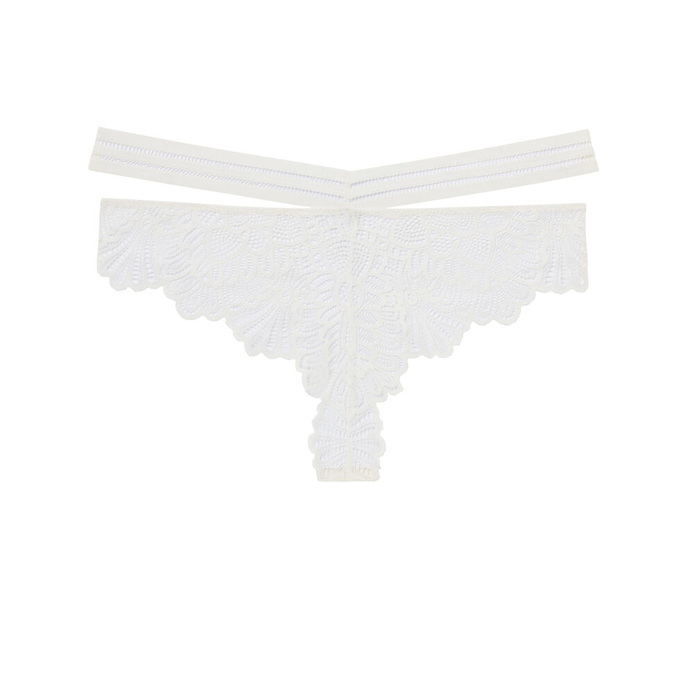 Lace insert tanga briefs - off-white off-white.