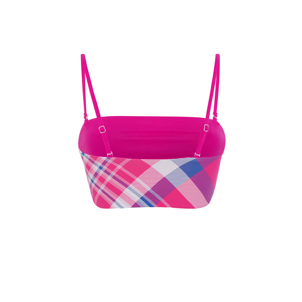 Pink bandeau reversible bikini top pink.