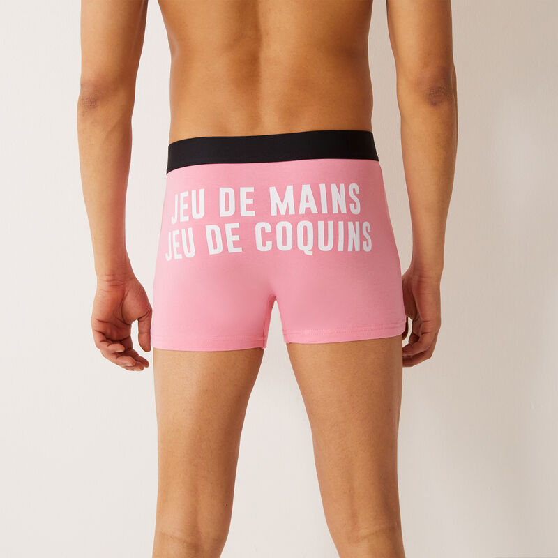 boxer with jeu de main jeu de coquin slogan - pink boxer with jeu de main jeu de coquin slogan - pink;