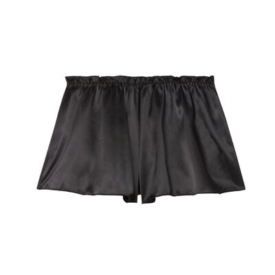 high-waisted satin shorts - black;