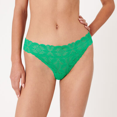 100% lace thong - green;