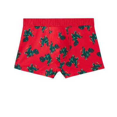 dinosaur pattern boxers - red;